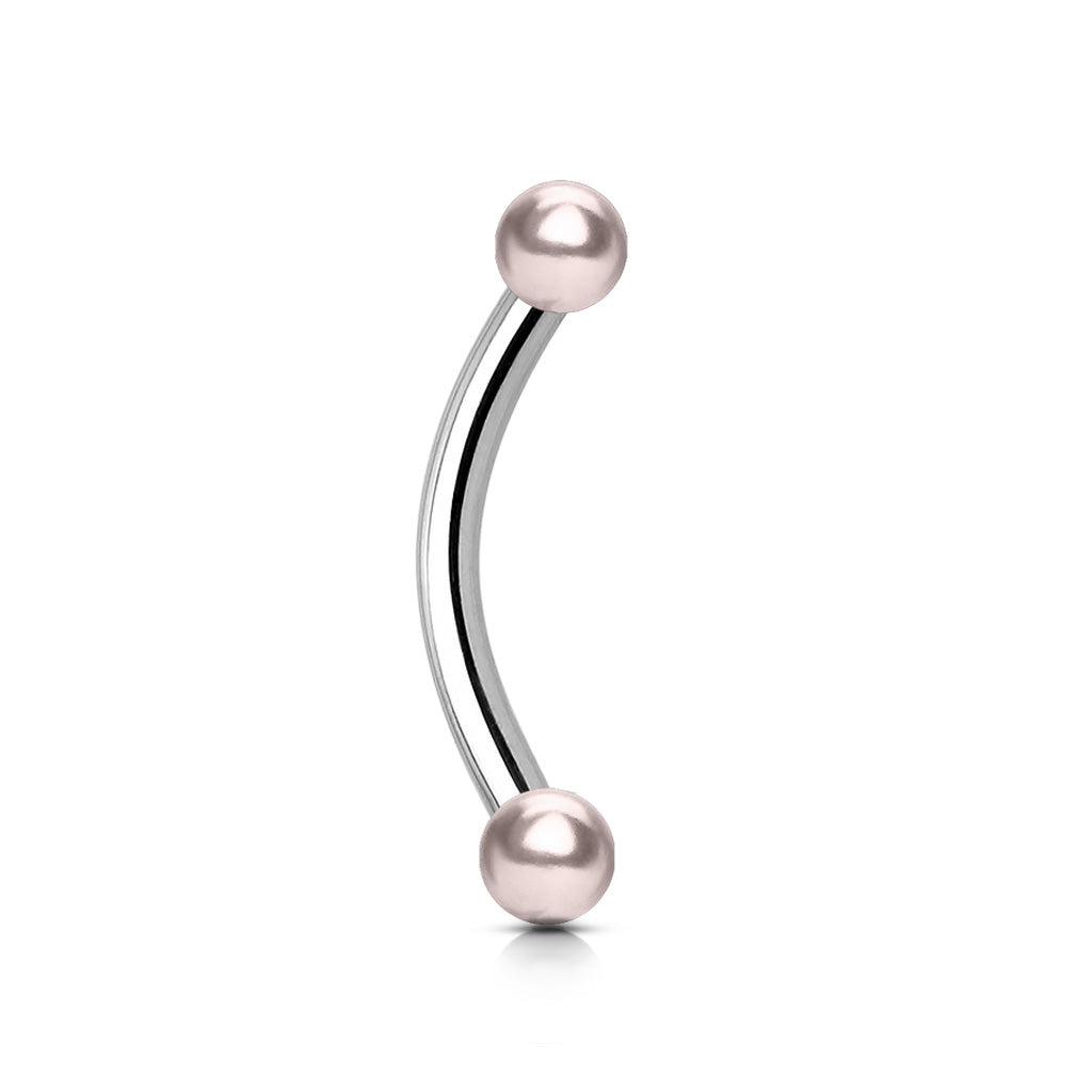 Curved Bar with Pink Pearl Coated Balls
