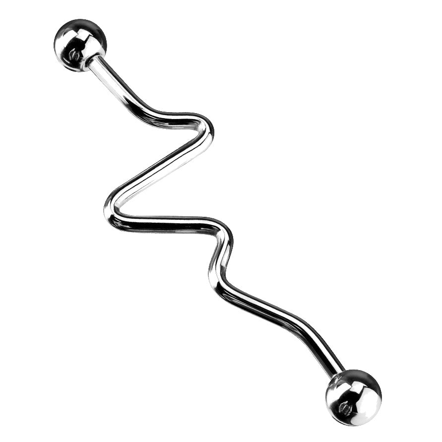 Silver Industrial Barbell with Bends