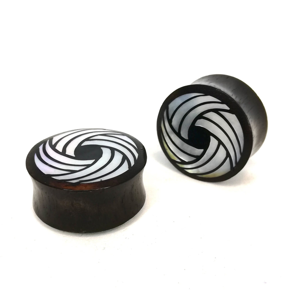 Wooden Mother of Pearl Plugs