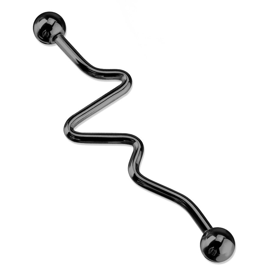 Black Industrial Barbell with Bends