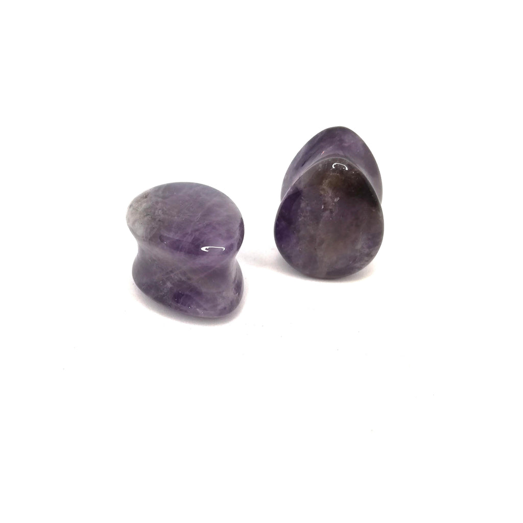 Purple Amethyst Teardrop Plugs
